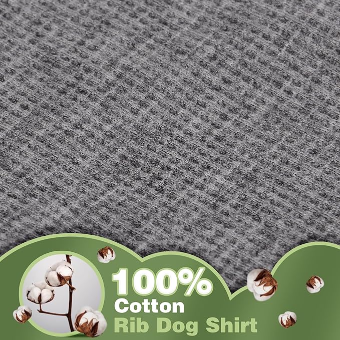 Cozy and Functional Dog Shirts for Small Puppies: Stretchable Gray Attire with Easy-On Design, Ideal for Chihuahuas and Yorkies - Enhance Comfort and Playfulness on Chill Days XX-Large