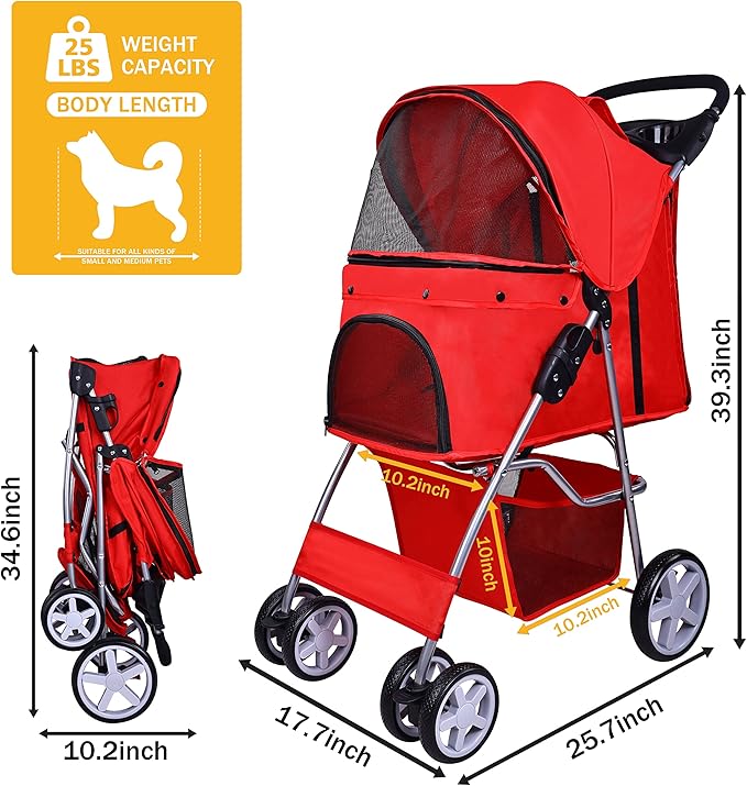 Elevon Pet Stroller 4 Wheels
