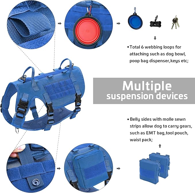 Forestpaw Tactical Dog Harness for Large Dogs