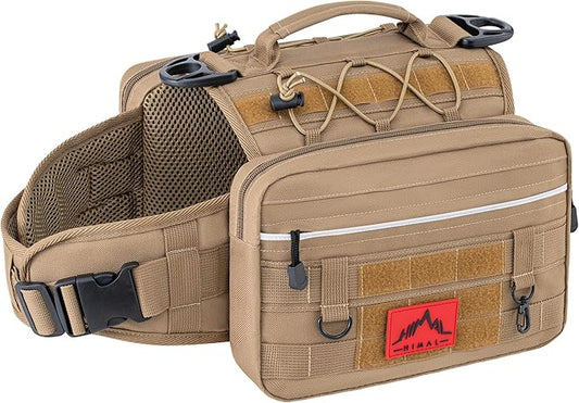 Dog Hiking Backpack for Large & Medium Dogs to Wear 4 Side