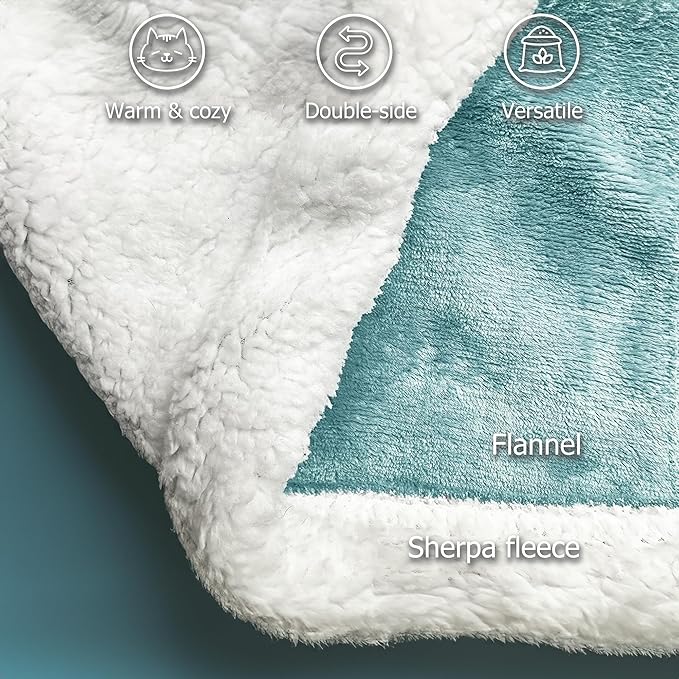 Sherpa Blanket for Bed Sofa Couch Camping Travel 50x60”)