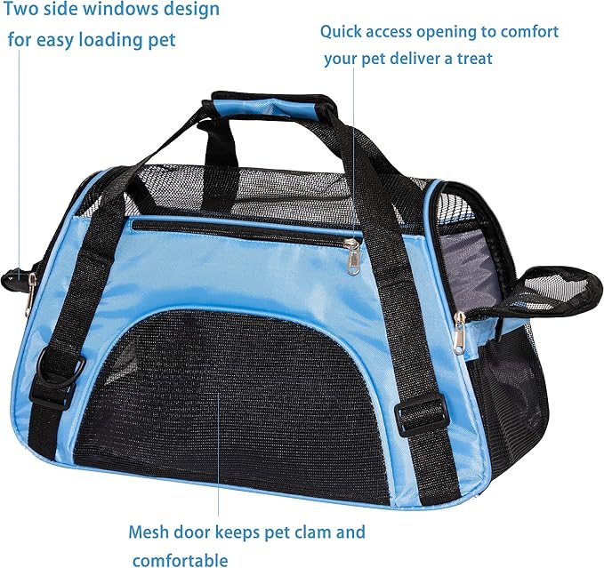 Pet Carrier Cat Cattier Soft-Sided Carriers for Cat Carriers Dog Carrier for Small Medium Cats Dogs Puppies Pet Carrier Airline Approved up to 15 Lbs Cat Dog Pet Travel Carrier (Medium