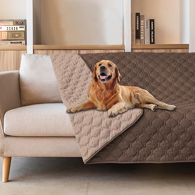 gogobunny 100% Double-Sided Waterproof Dog Bed Cover Pet Blanket Sofa Couch Furniture Protector for Puppy Large Dog Cat (82x82 Inch 1), Dark