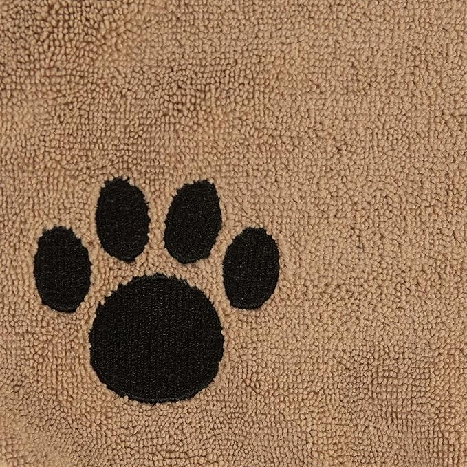 Bone Dry Pet Robe Collection Embroidered Absorbent Microfiber Bath Robe with Adjustable Closure