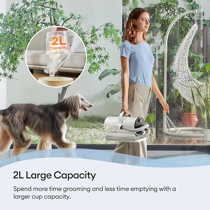 Ultenic Dog Grooming Vacuum & Pet Hair Dryer Combo for Shedding Grooming 6 in1 2L Dust