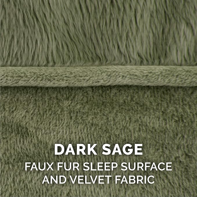 Furhaven Replacement Dog Bed Cover Faux Fur & Velvet Sofa-Style