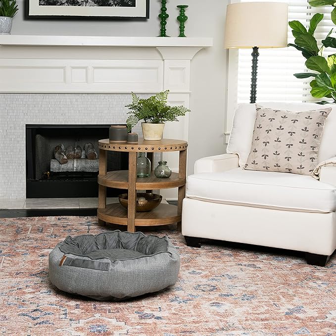 Good Boy Grey Small Round Cloud Dog Bed