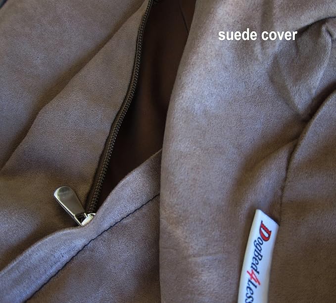 DIY Pet Bed Pillow Suede Cover + Waterproof Internal case for Dog/Cat at Medium 36"X29" Brown Color