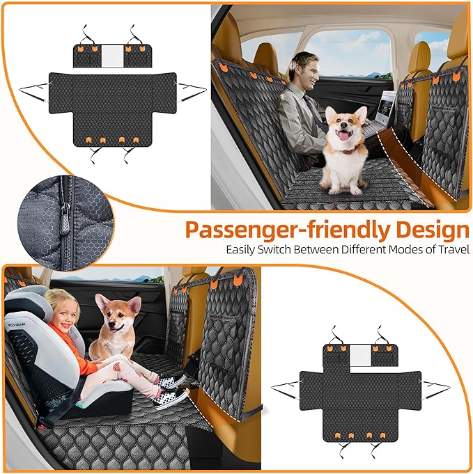 Back Seat Extender for Dogs with Non-Slip Mat 40/60 Split 100% Waterproof