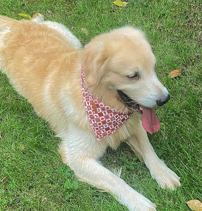 Christmas Day Dog Bandana Red Green Plaid Cotton