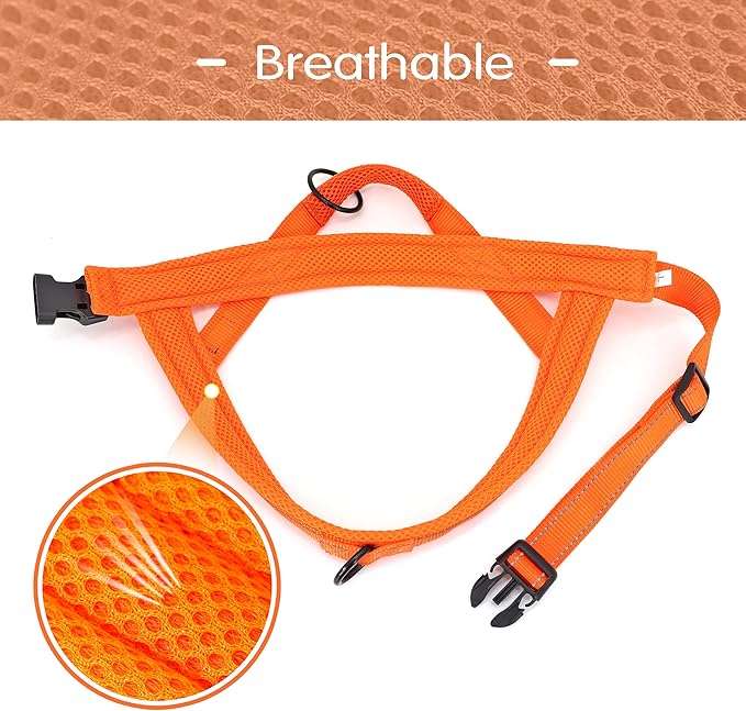 Didog Soft Mesh Padded Dog Vest Harness 26-32", Orange)
