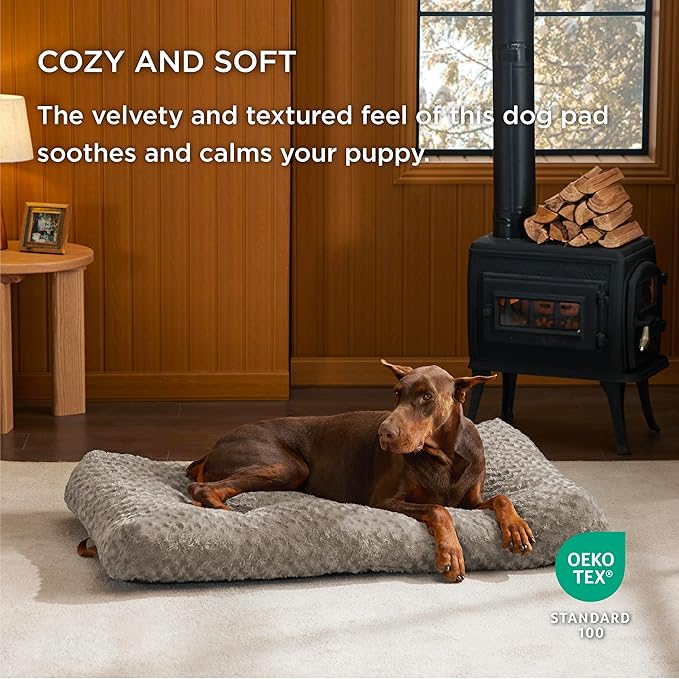 Bedsure Big Dog Bed for Crate 48" x 29", Brown