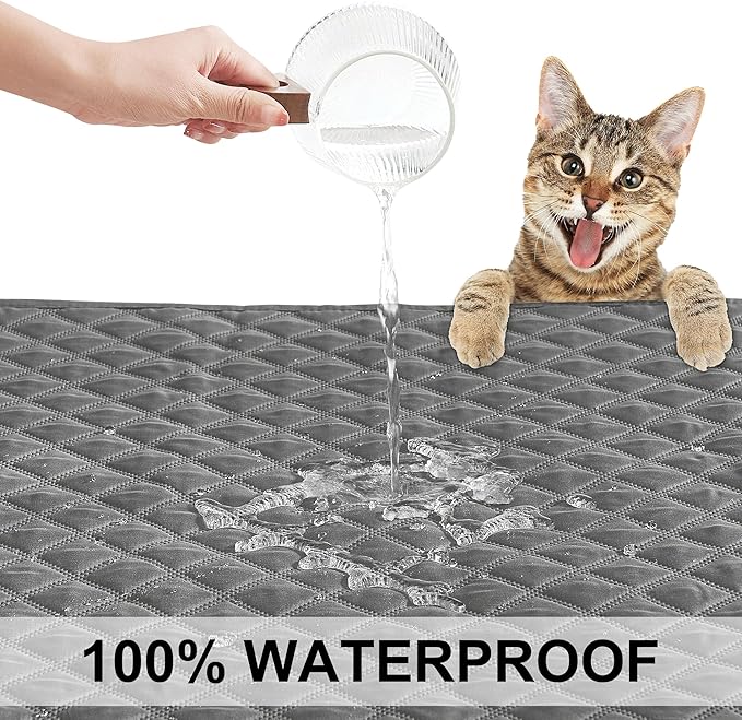 NICETOWN 100% Waterproof Dog Blanket Soft Pet Bed Cover Double Sided Reversible Protect Furniture Couch Sofa Car for Puppy Cat Kids (Dark Grey/Light Grey 30x70 Inch, 1)