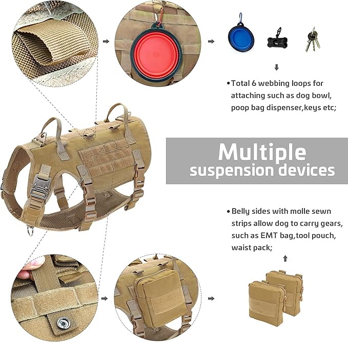 Forestpaw Tactical Dog Harness for Large Dogs