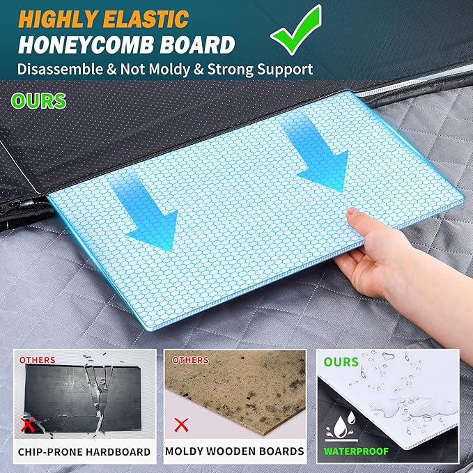 Back Seat Extender for Dogs Large Hard Bottom Car Seat Cover Waterproof Sturdy Nonslip Pets Dog Hammock Backseat Protector for Car