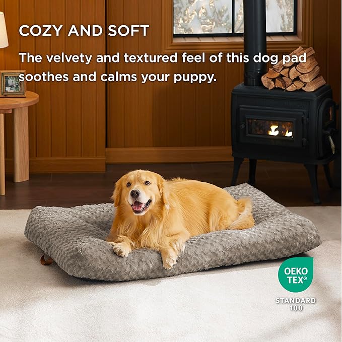 Bedsure Extra Large Dog Bed for Crate 41" x 29", Brown