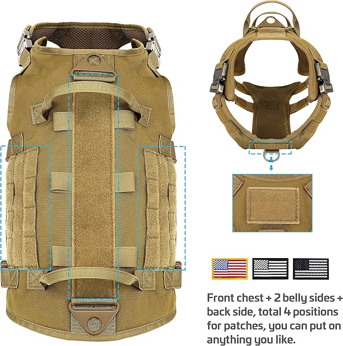 Forestpaw Tactical Dog Harness for Large Dogs