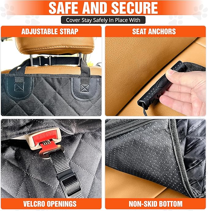 Pet Backseat Extender for Dogs 600D Fabric 500lbs, Waterproof,