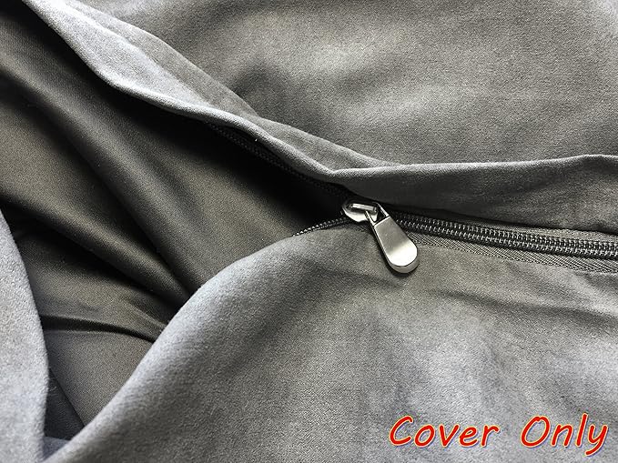 Dogbed4less 47X29X4 Inches XL Size : Suede fabric External Replacement Cover in Gray Color with zipper liner for Dog Pet Bed Pillow or pad