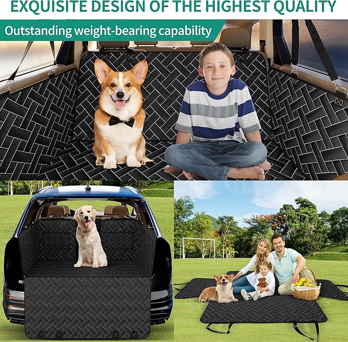 Hard Bottom Dog Car Seat Cover for Back Seat