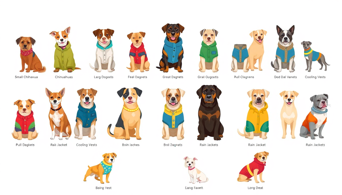 Different dog clothing styles by breed