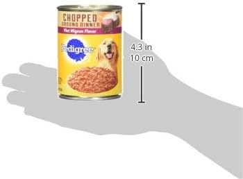 PEDIGREE CHOPPED GROUND DINNER Adult Canned Soft Wet Dog Food, Filet Mignon Flavor, 13.2 oz. Cans (Pack of 12)