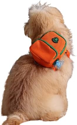 PawLook Dog Backpack Harness Dog Self Carrier Backpack-Poop Bag Dispenser Dog Backpack-Anti Slip Dog Backpack-Backpack for Dogs to Wear-Stylish Dogbagpack - GimmeFive Series 1 Piece (Orange, M)