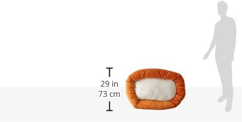 32 inch Orange Villa Collection Sherpa Bagel Dog Bed