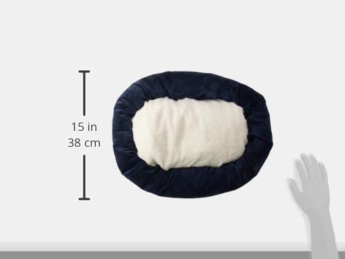 40 inch Navy Villa Collection Sherpa Bagel Dog Bed