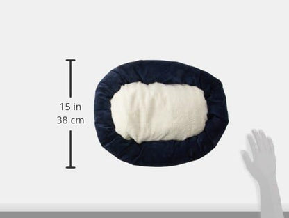 40 inch Navy Villa Collection Sherpa Bagel Dog Bed