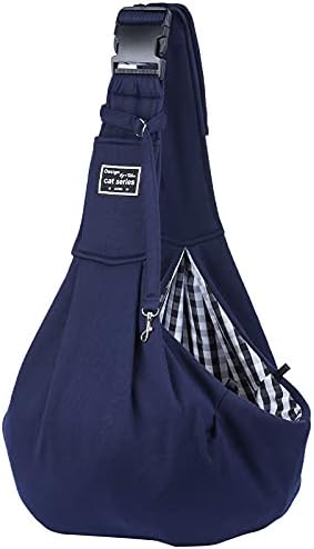 Pet Carrier Portable Dog and Cat Sling Bag Free Your Hand Shoulder Bag Adjustable Shoulder Strap Suitable for Small Size Dogs Cats Puppy Kitten (Blue)