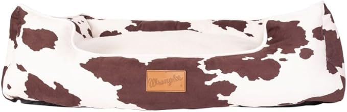 Wrangler Cow Print Cuddler Box Dog Bed Cow S