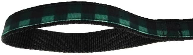 Dog Leash, Green Buffalo Check, Medium