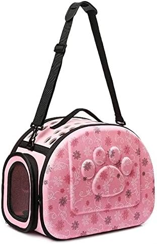 Pet Bag Outdoor Portable Pet Breathable Shoulder Bag Handbag Space EVA Cats Dogs Backpack Folding Travel Shoulder Bag Cats Dogs (Pink, M)