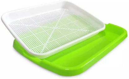 Small Animal Litter Box Toilet - Square Litter Tray Cage Toilet Potty for Rabbits, Pigs, Ferrets, Chinchillas, Hamsters, Kitty - Green