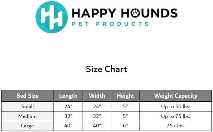 Happy Hounds Milo Square Tufted Pillow Dog Bed (32" x 32")