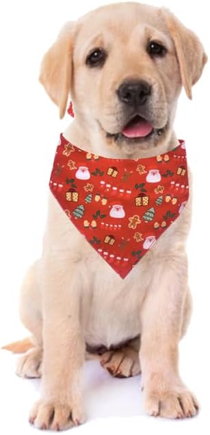 iPeti-Christmas Dog Bandanas -Premium & Silky Poly Fabric 100% Handmade