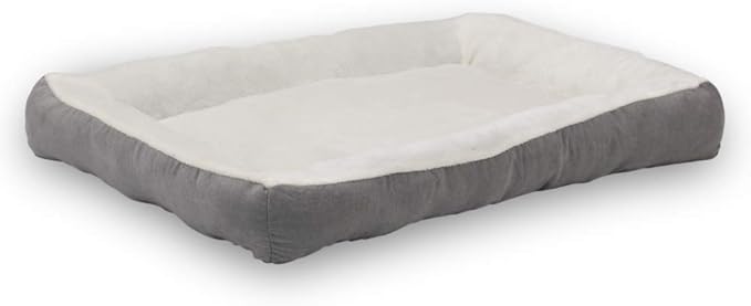 Happycare Textiles Rectangle Gray low bumper pet bed 40 x 30 inches,