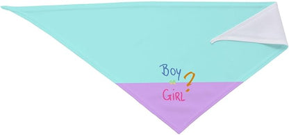 He Or She What Will It Be? Gender Reveal/Baby Announcement Dog Bandana,Pet Neckerchief for Pets Daily Wear Photo Prop Party Supplies (Pink/Blue-2)
