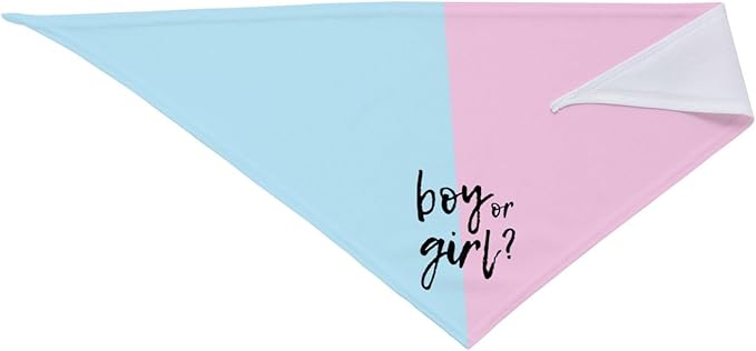 He Or She What Will It Be? Gender Reveal/Baby Announcement Dog Bandana,Pet Neckerchief for Pets Daily Wear Photo Prop Party Supplies (Pink/Blue)