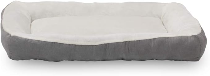 Happycare Textiles Rectangle Gray low bumper pet bed 40 x 30 inches,