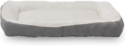 Happycare Textiles Rectangle Gray low bumper pet bed 40 x 30 inches,