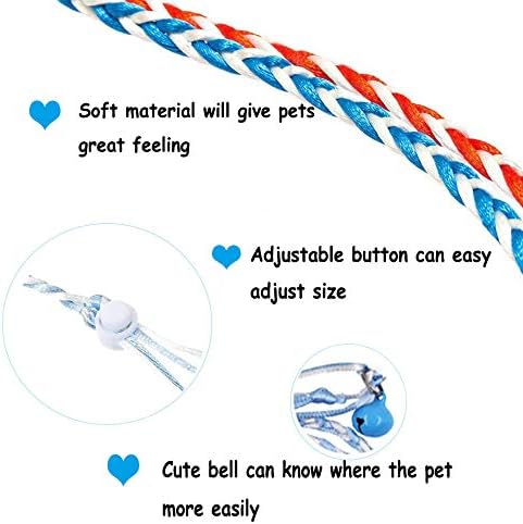 Hamster Harness 5 Pieces Adjustable Small Animal Bell Harness Rope Harness for Lead Walking Pet Gerbil, Rat, Mouse, Hamster Harness