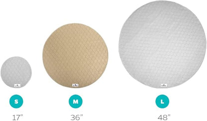 Pet Parents Washable Round Whelping Pads (2pack) of 36" Circle Premium Pee Pads for Dogs -1 Tan 1 Grey