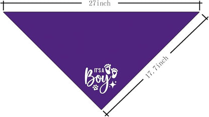 It's A Boy Dog Bandana, Purple Dog Bandana, Gender Reveal Dog Bandana, Dog Bandana Pregnancy Announcement, Dog Bandana for Small Medium Large Dog, Pet Dog Triangle Scarf, Gift for Dog Lover (E56)