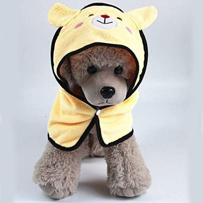 Goclothod Pet Hooded Bath Towel Puppy Drying Bath Towel Absorbent Bathrobe Warm Blanket