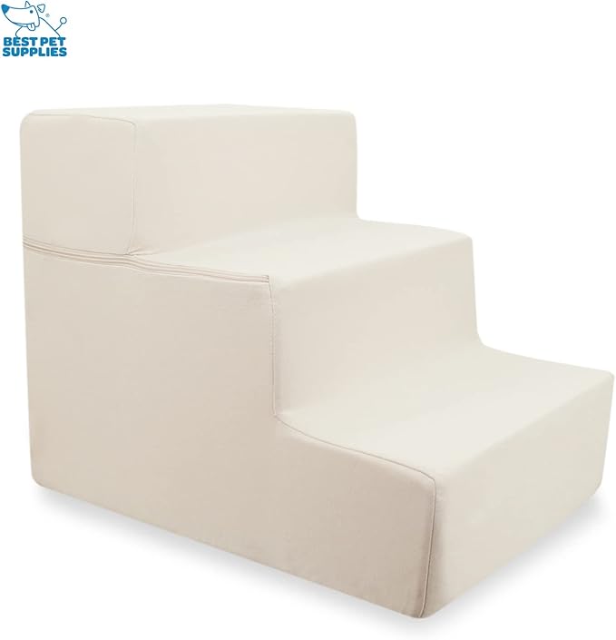 Best Pet Supplies Foldable Foam Pet Steps for Small Dogs and Cats 3-Step