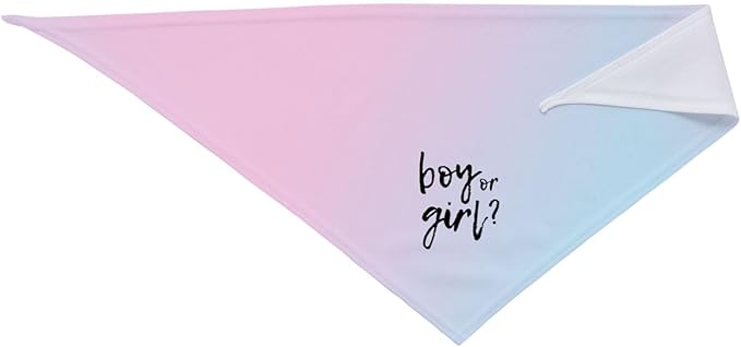 He Or She What Will It Be? Gender Reveal/Baby Announcement Dog Bandana,Pet Neckerchief for Pets Daily Wear Photo Prop Party Supplies (Gradient)
