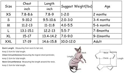 DUOMASUMI Sphynx Cat Clothes Self-Heating Warm Thermal Underwear Hairless Cat Clothes for Sphynx