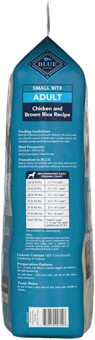 Blue Buffalo Life Protection Formula Adult Small Bite Dry Dog Food, Helps Build and Maintain Strong Muscles, Made with Natural Ingredients, Chicken & Brown Rice Recipe, 15-lb. Bag